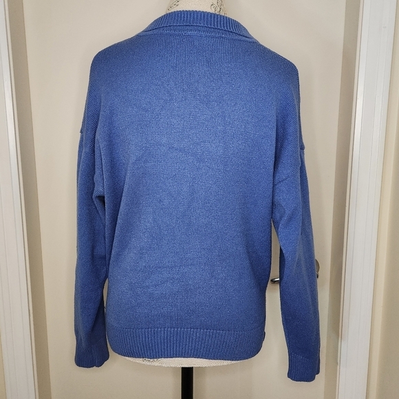 Zara blue knit polo sweater - Picture 5 of 11